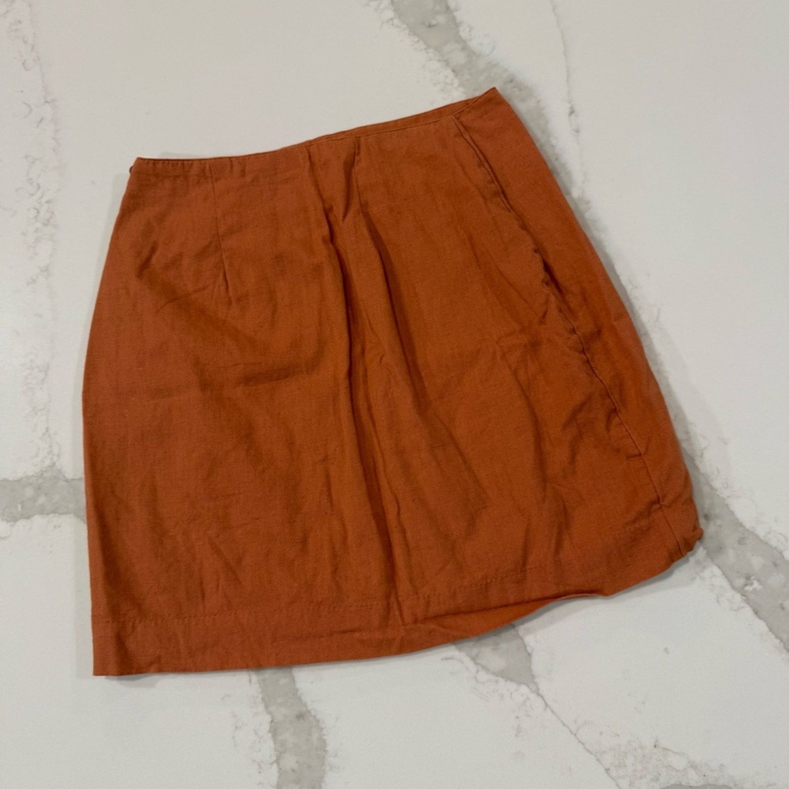 Free People Free People LinenBlend ButtonSide MiniSkirt Womens XS Orange Size 26" / US 2 / IT 38 - 5 Thumbnail