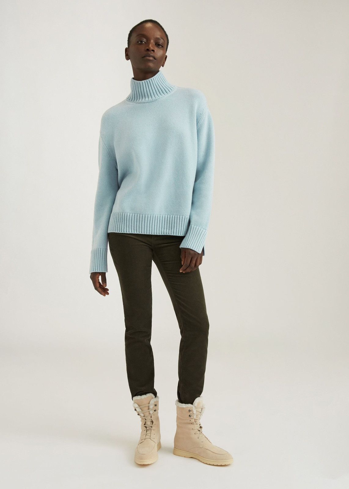 Loro Piana o1srvl11e0125 Parksville High-Neck Sweater in Light Blue Size M / US 6-8 / IT 42-44 - 2 Thumbnail