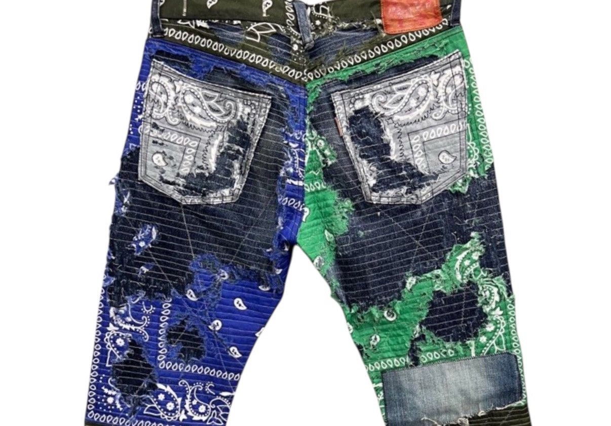 Kapital KAPITAL BORO BANDANA DECONSTRUCTED ARCHIVE DENIM PANTS Size US 32 / EU 48 - 5 Thumbnail