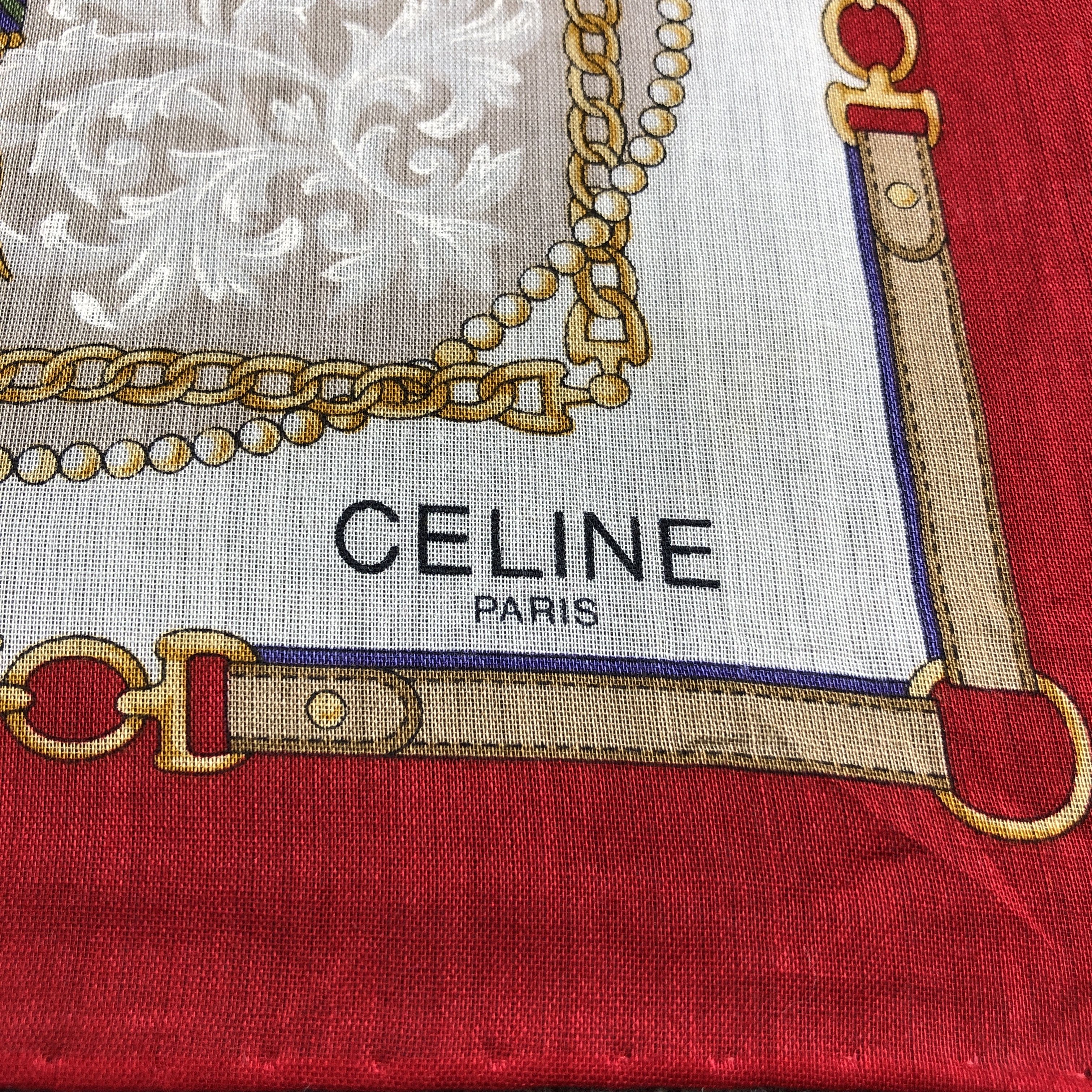 Vintage Celine Gold Chains Handkerchief Neckerchief Bandana H2785 Size ONE SIZE - 4 Thumbnail
