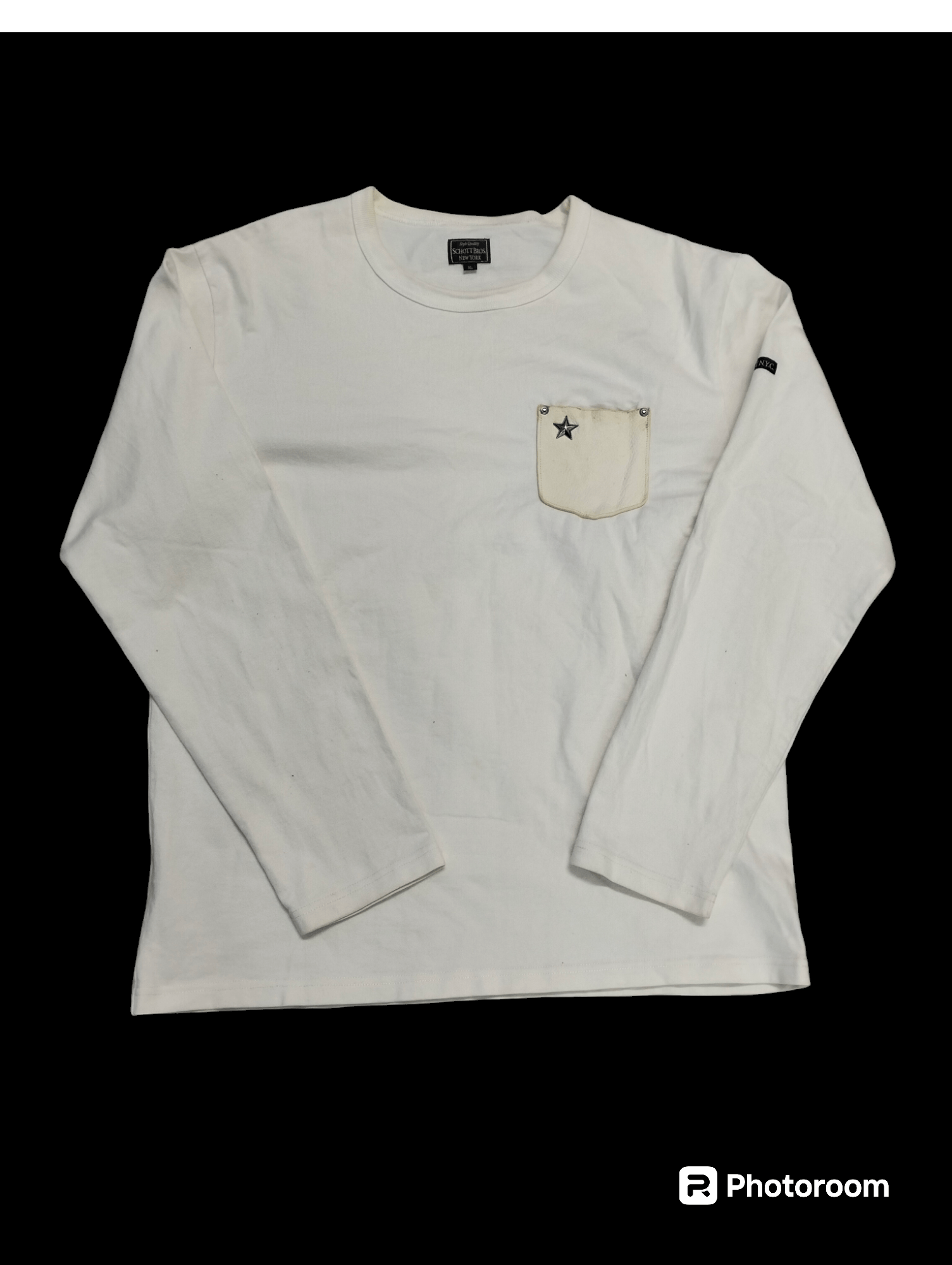 Vintage schott bros New York white pocket shirt