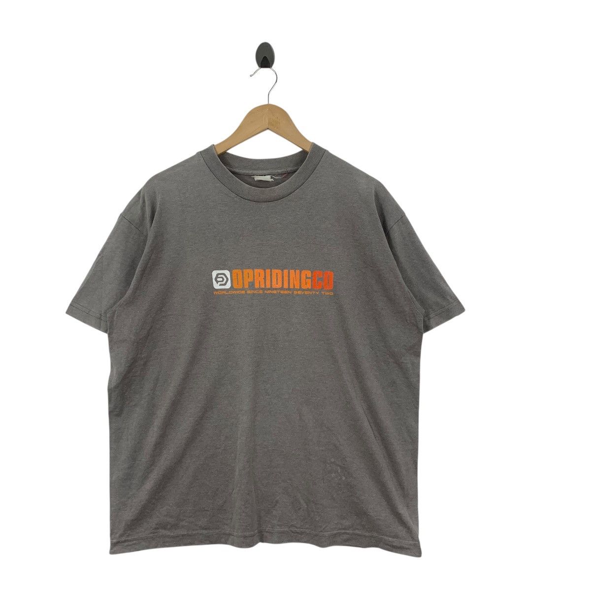 Vintage Vintage Opriding Co Graphic T-Shirt Grey Minimal Logo Size US XL / EU 56 / 4 - 1 Thumbnail