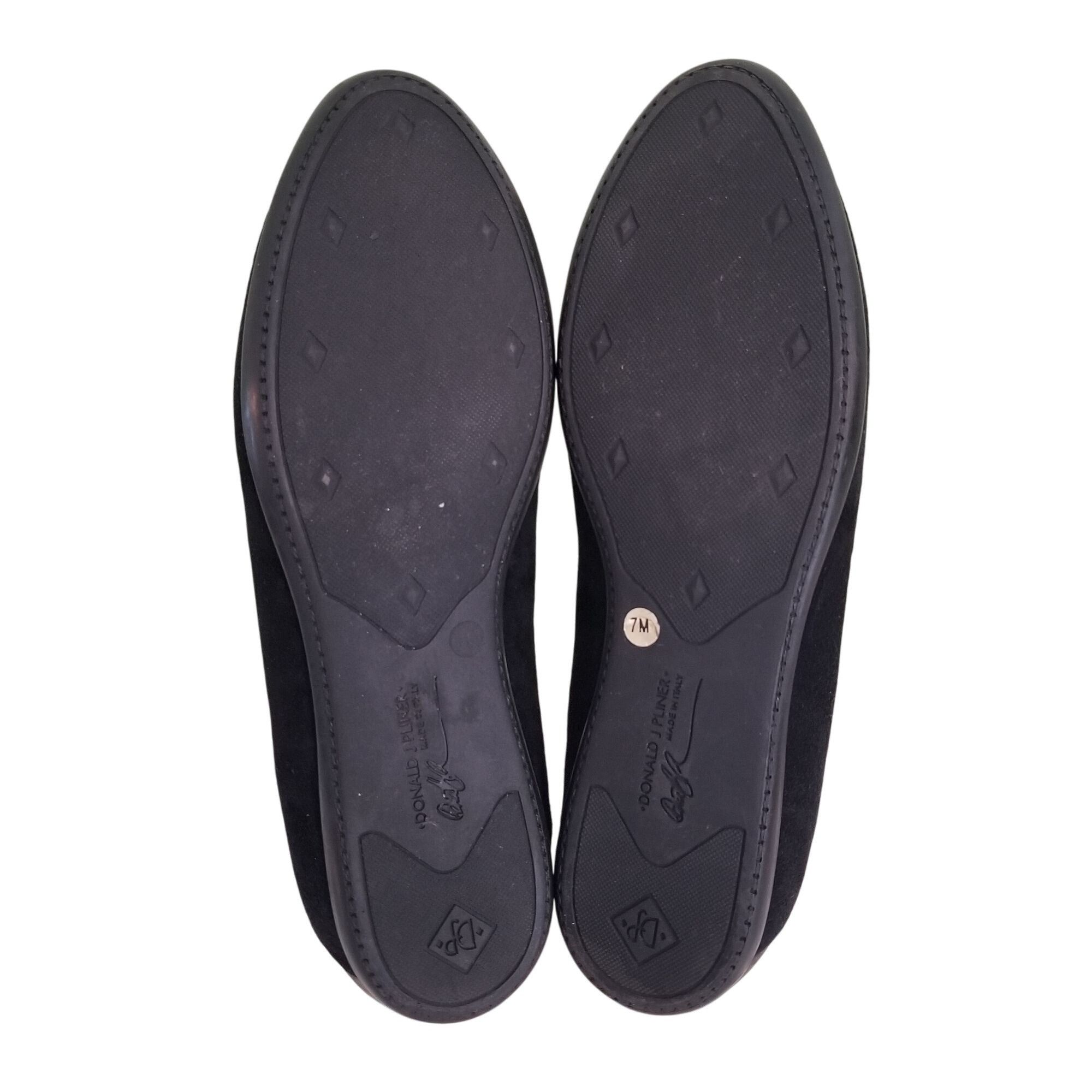Donald Pliner Donald J Pliner Gold Sparkle Suede Black Suede Smoking Flats Size US 7 / IT 37 - 3 Thumbnail