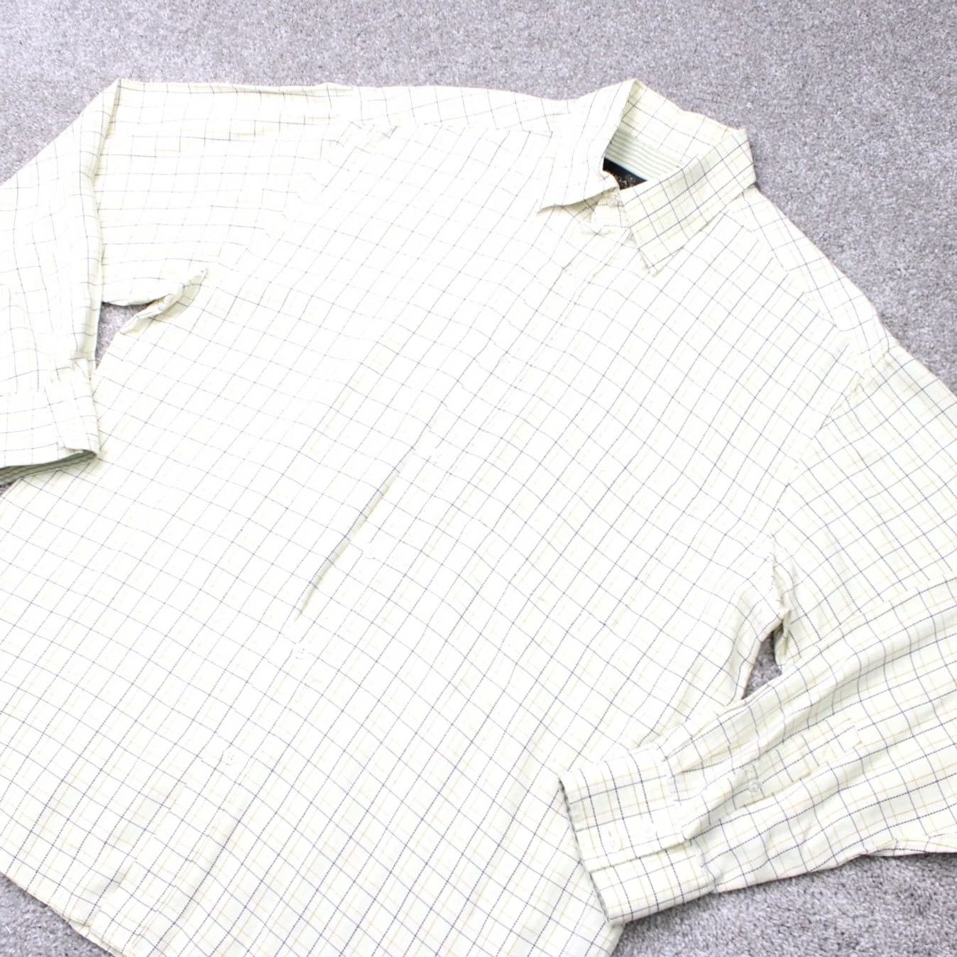 BUGATCHI Bugatchi Uomo Shirt Mens Large Yellow Check Modal Rayon/Poly Blend Long Sleeve Button-Up Casual Business Size US L / EU 52-54 / 3 - 3 Thumbnail