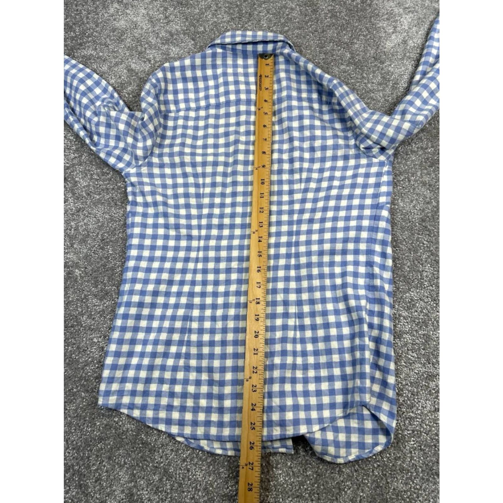 Vineyard Vines Vineyard Vines Shirt Womens 2 Blue Check Cotton Button-Up Size XS / US 0-2 / IT 36-38 - 6 Thumbnail
