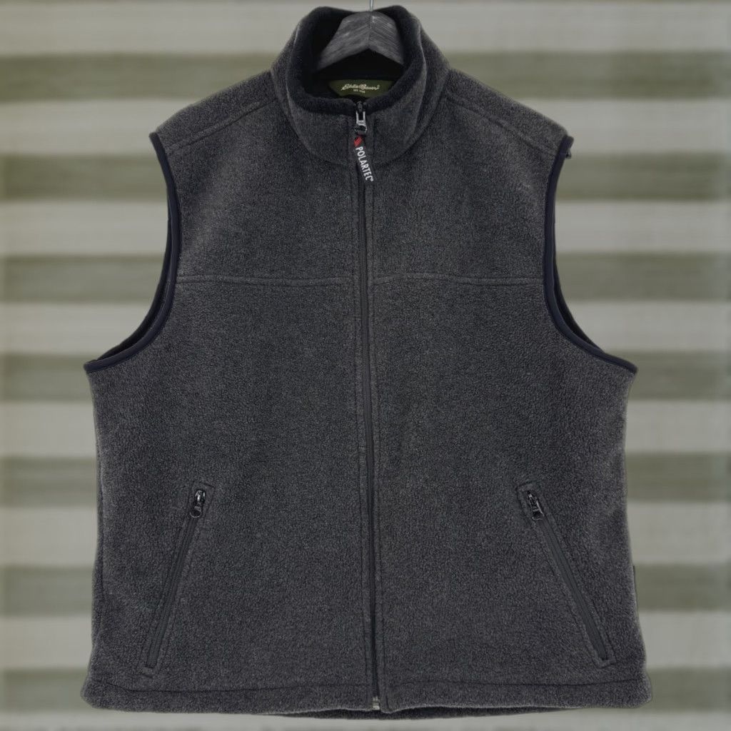 Eddie Bauer Eddie Bauer Mens Vest Polartech Fleece Charcoal Gray Full Zip Pockets Size M Boy? Size US M / EU 48-50 / 2 - 1 Thumbnail