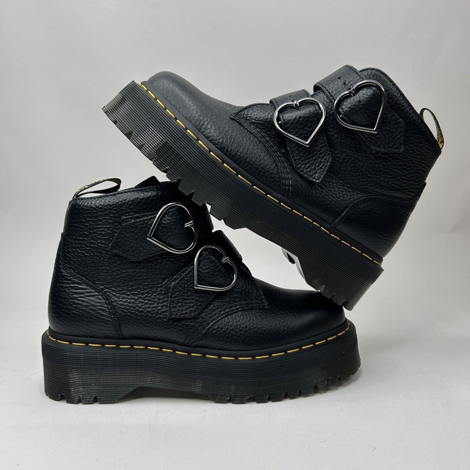 Dr. Martens Dr. Doc Martens Devon Heart Platform Boots “Black” 2023 Size US 8.5 / IT 38.5 - 1 Thumbnail