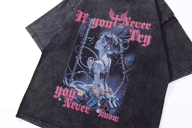 Japanese Brand Streetwear Cartoon Anime Japanese Washed T Shirt Size US M / EU 48-50 / 2 - 4 Thumbnail