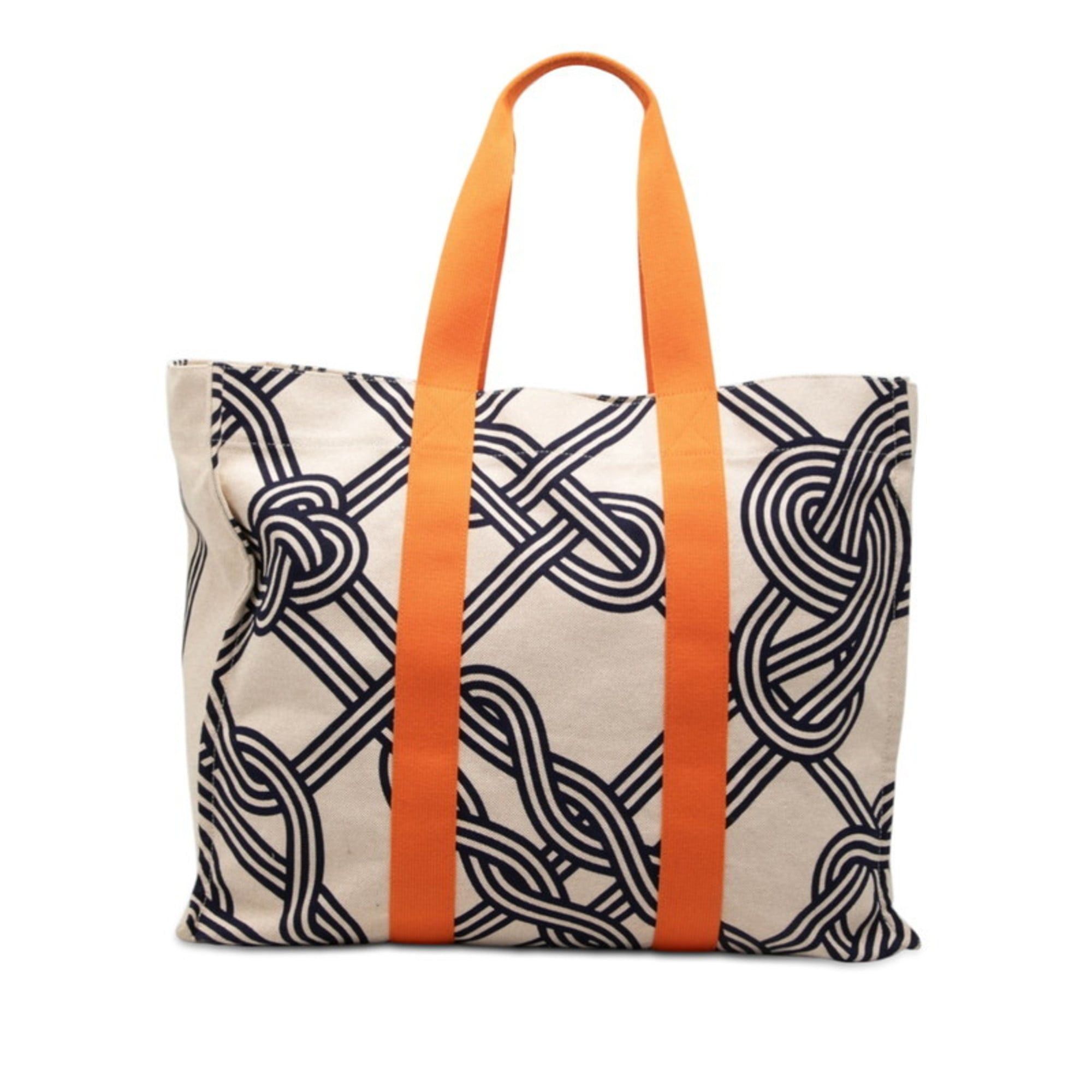 Hermes Hermes Nou Marin Tote Bag, Beige, Orange, Navy, Cotton, Women's HERMES Size ONE SIZE - 1 Thumbnail