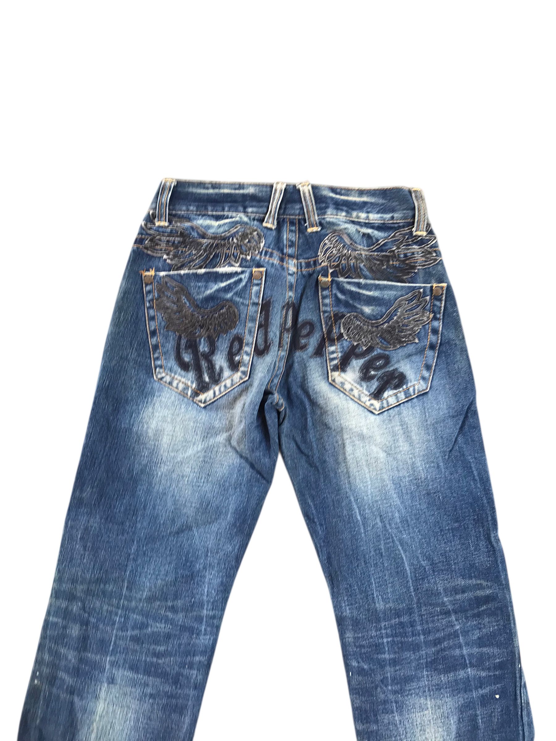 Tornado Mart Heat Red pepper disressed Denim-Size 32-If six was nine Size US 31 - 2 Thumbnail