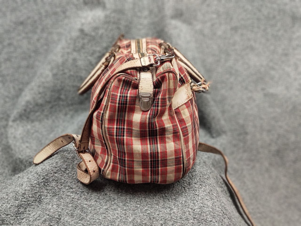 numero 10 Numero 10 Design Monzeglio tartan travel Canvas Leather Bag Size ONE SIZE - 16 Thumbnail
