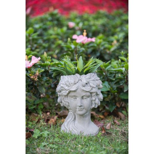 Cement Bust Wall Planter - Indoor Outdoor Home Garden Decor