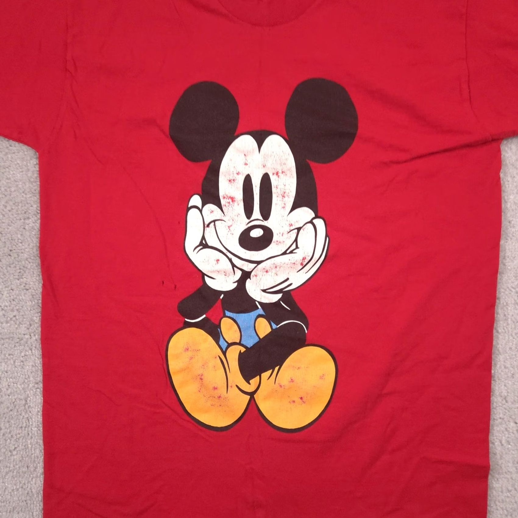 Mickey & Co. VINTAGE Mickey & Co Shirt Mens Large Red Mickey Mouse Tee Double Sided 90s Size US L / EU 52-54 / 3 - 4 Thumbnail