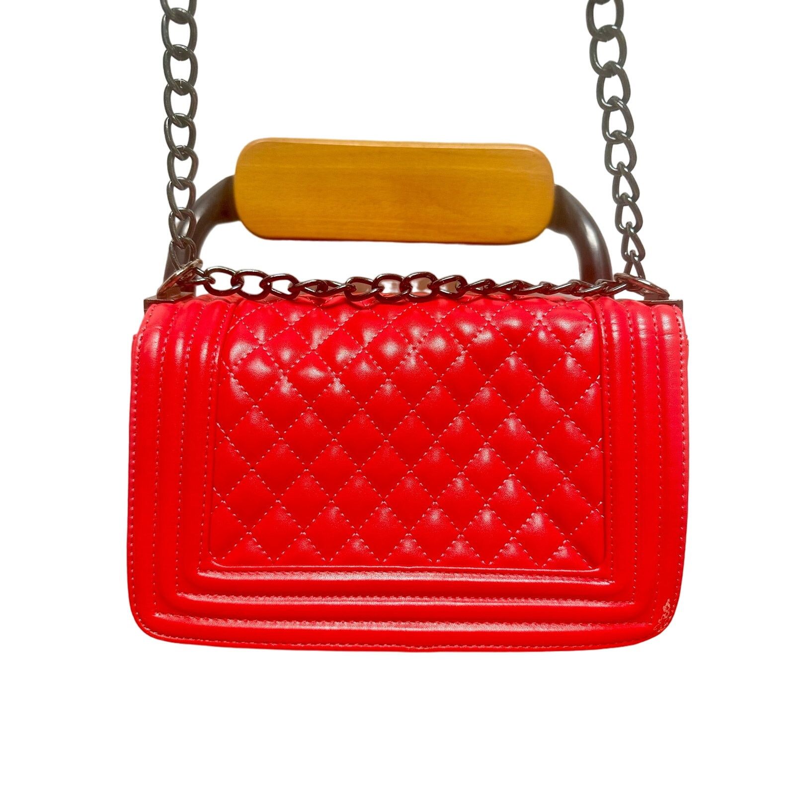 Other Bright red fuchsia leather quilted crossbody bag Size ONE SIZE - 6 Thumbnail