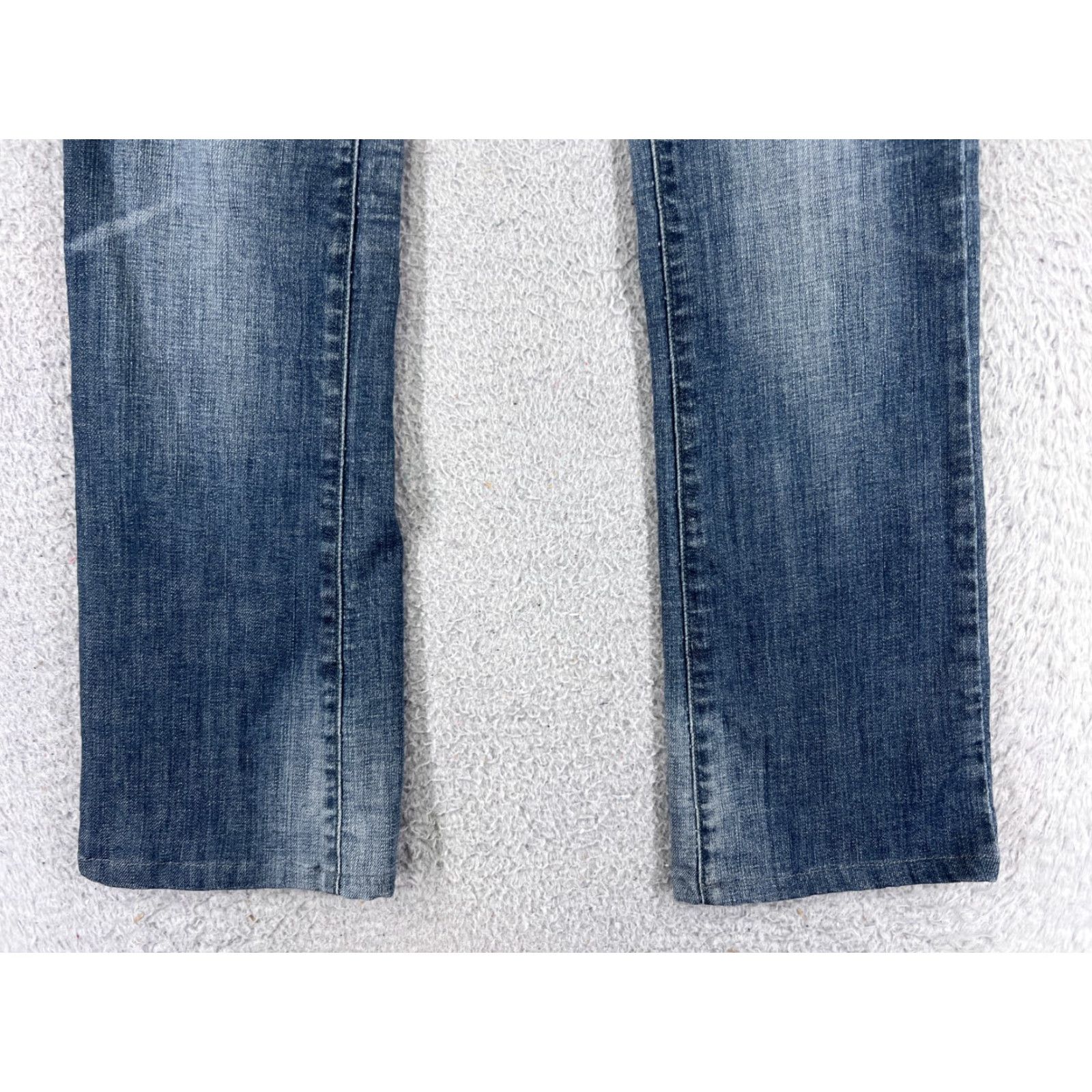 Denime LA Idol Jeans Women Blue Denim Bootcut 24x29 Cotton Embroidered Low Rise 3-Pocket Stretch Regular 5-Pocket Size 26" / US 2 / IT 38 - 2 Thumbnail