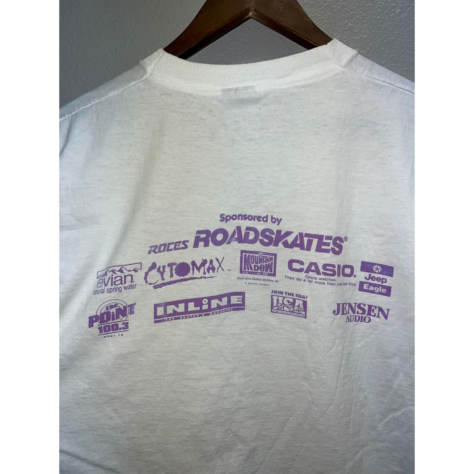 Vintage Vintage Skate Shirt Rattle & Roll Rollerskate White XL 90 Size US XL / EU 56 / 4 - 9 Thumbnail