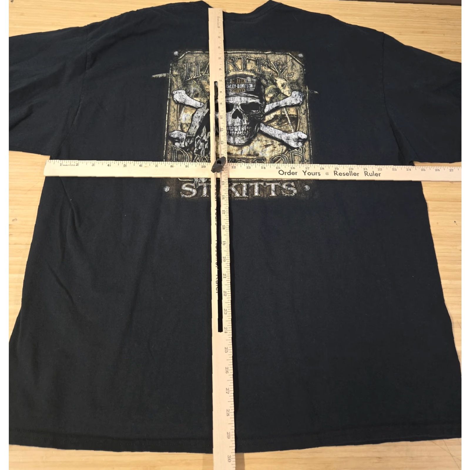 Harley Davidson VINTAGE Harley-Davidson Shirt Mens 2XL Black St Kitts Pirate Skull Crossbones Biker Tee Size US XXL / EU 58 / 5 - 6 Thumbnail