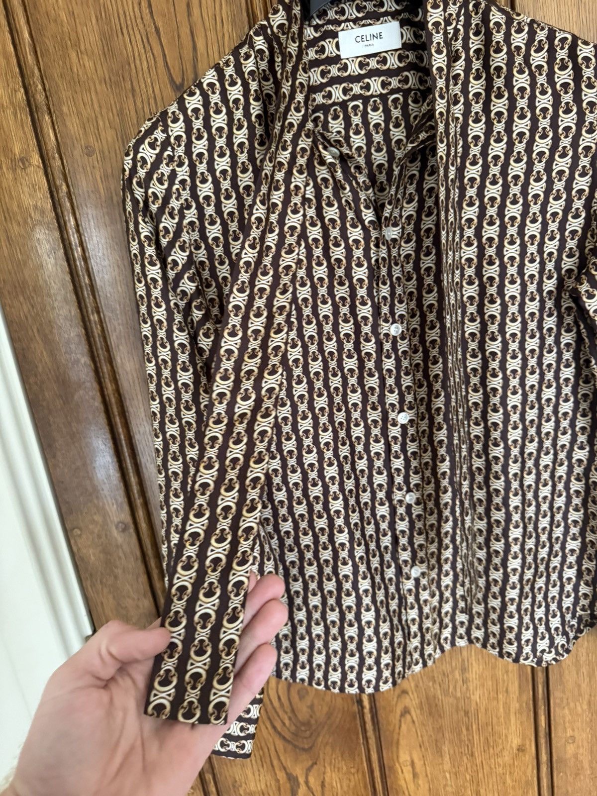 Celine FW24 $1.8k Celine Triomphe silk bow tie shirt Hedi Slimane Size US S / EU 44-46 / 1 - 13 Thumbnail