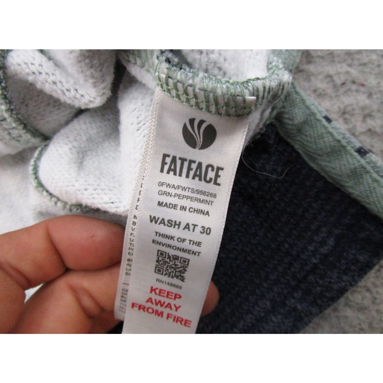 FatFace Fat Face The Airlie 1/4 Zip Green Blue Striped Sweater Sweatshirt Women's SZ 14 Size XL / US 12-14 / IT 48-50 - 4 Thumbnail