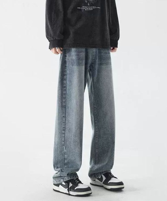 Japanese Brand Retro men's loose-fitting work jeans Size US 32 / EU 48 - 3 Thumbnail