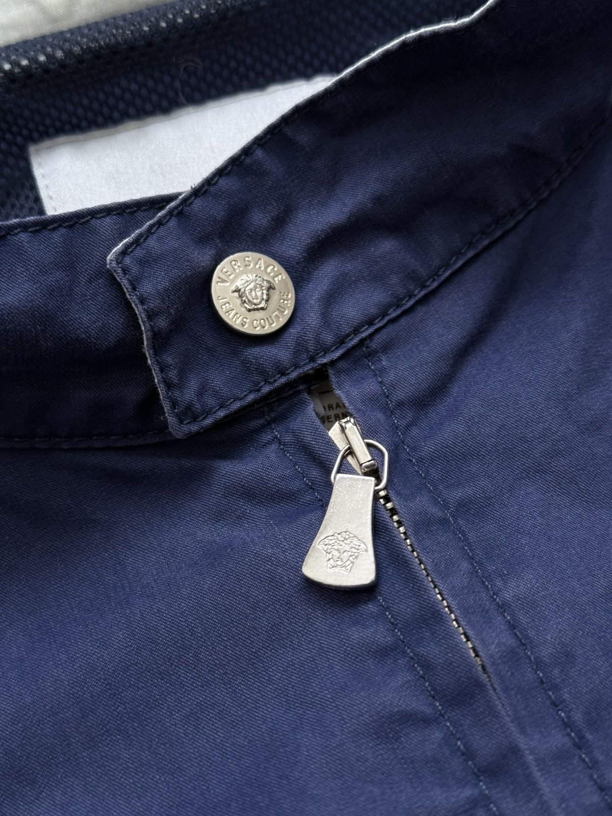 Versace 2000s Versace Blue Cotton Zip Jacket Size US XL / EU 56 / 4 - 6 Thumbnail