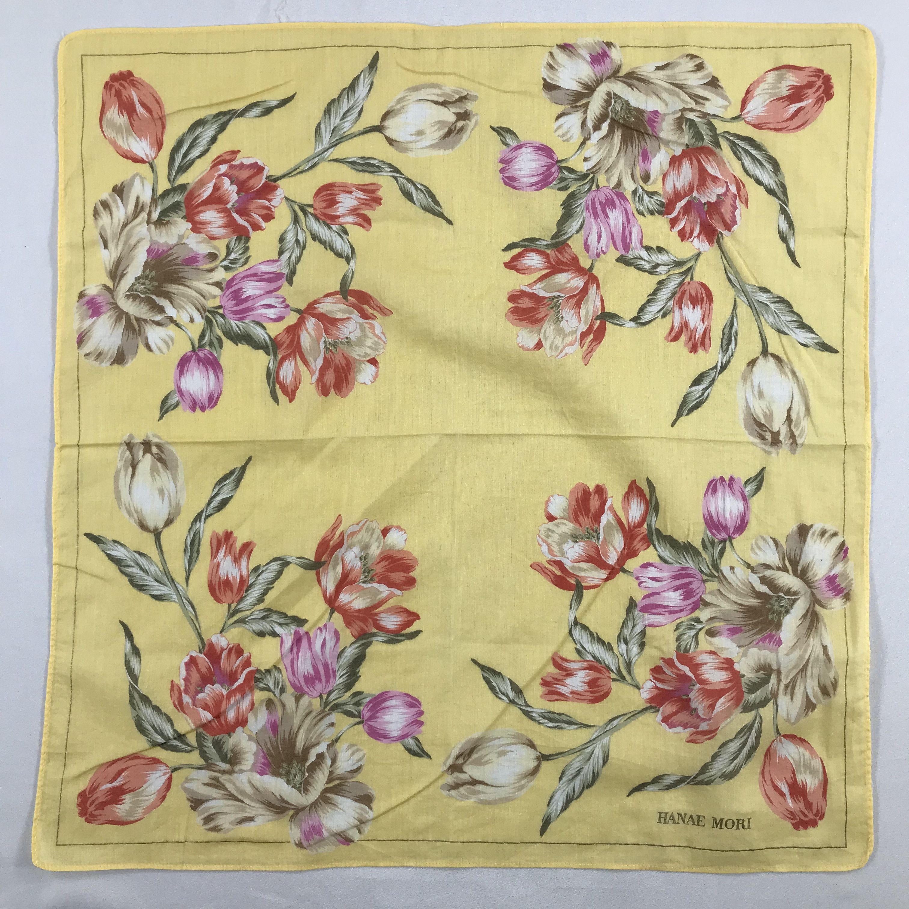 Hanae Mori × Vintage Hanae Mori Bandana / Handkerchief / Neckerchief - S2107 Size ONE SIZE - 1 Thumbnail