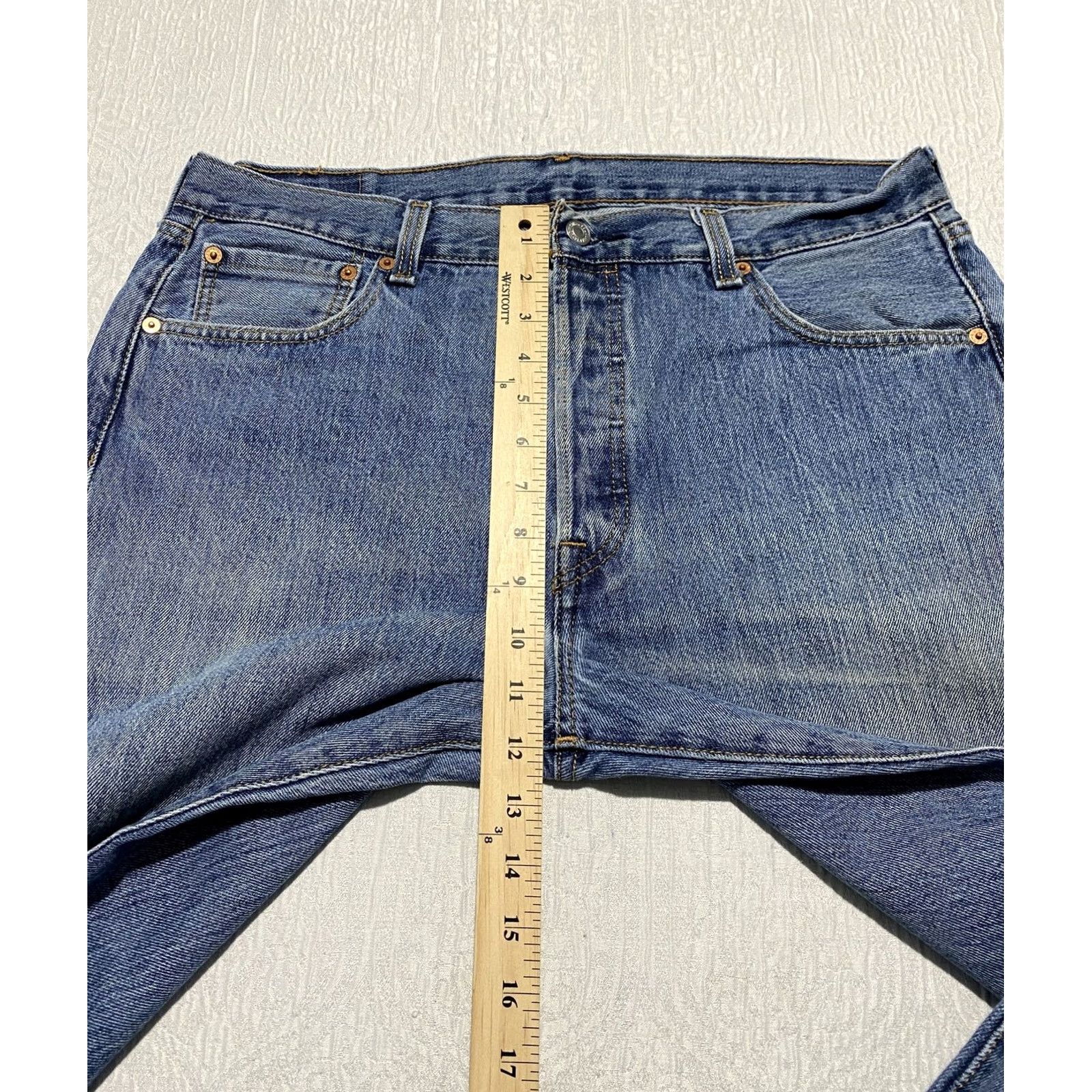 Levi's Levi's 501 Jeans Mens 36x29 Blue Denim Button Fly Straight Leg Classic Fit Size US 36 / EU 52 - 6 Thumbnail