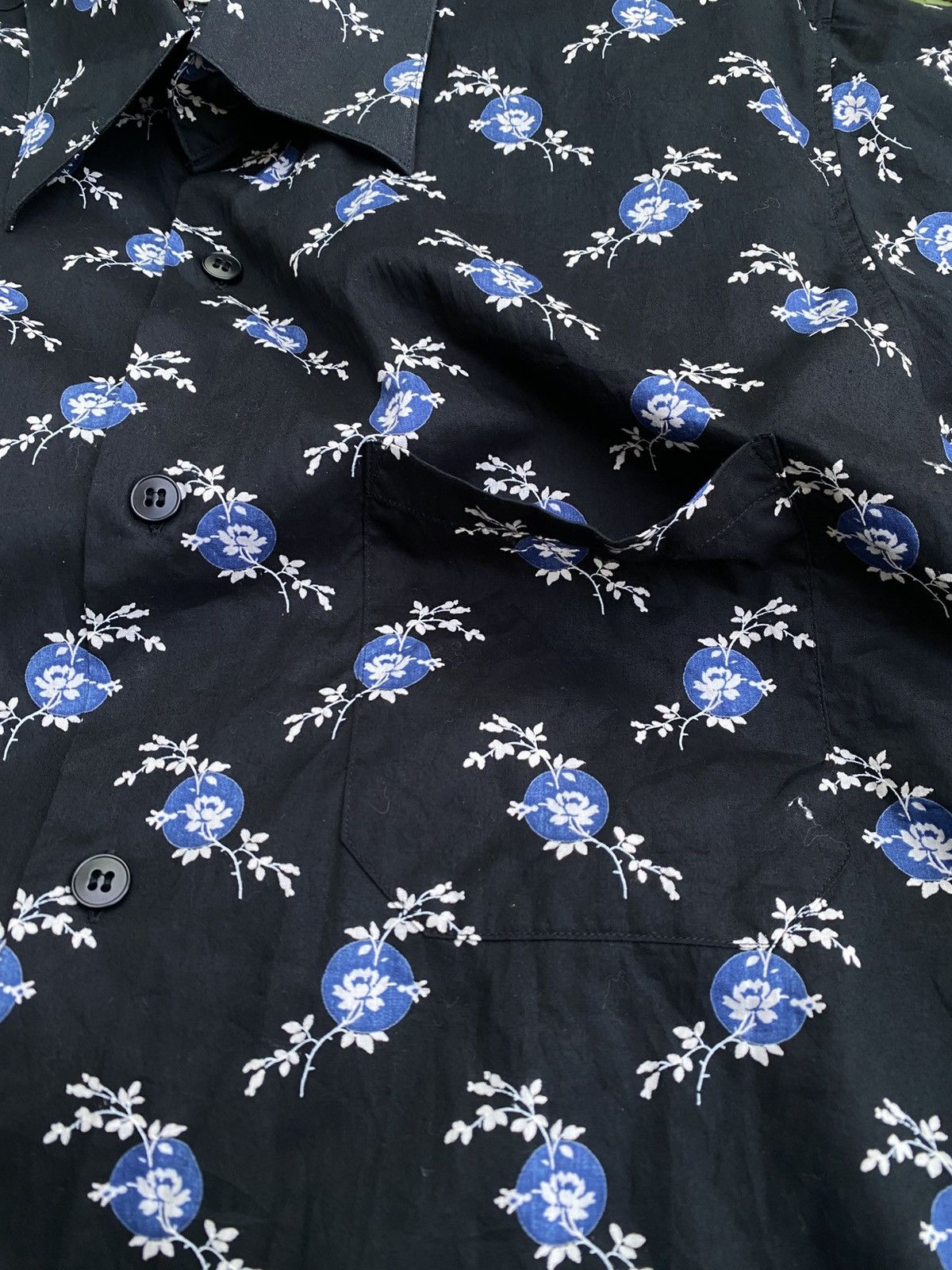 agnes b. Agnes B Sakura Flower Motive Single Pocket Hawaiian Shirt Size US M / EU 48-50 / 2 - 2 Thumbnail