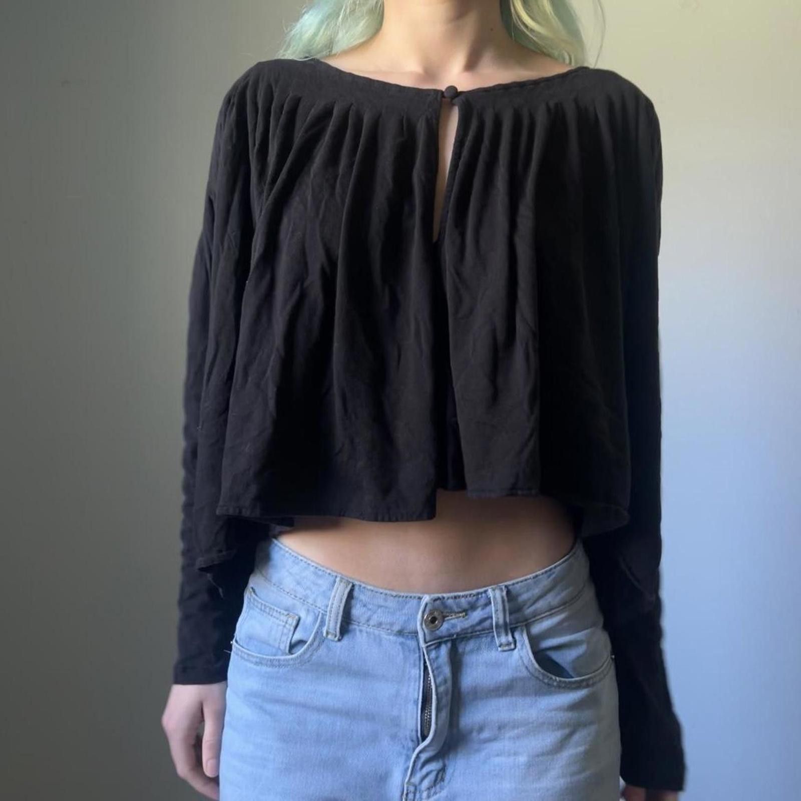 Nine West Black chic button-up open blouse Size M / US 6-8 / IT 42-44 - 2 Thumbnail