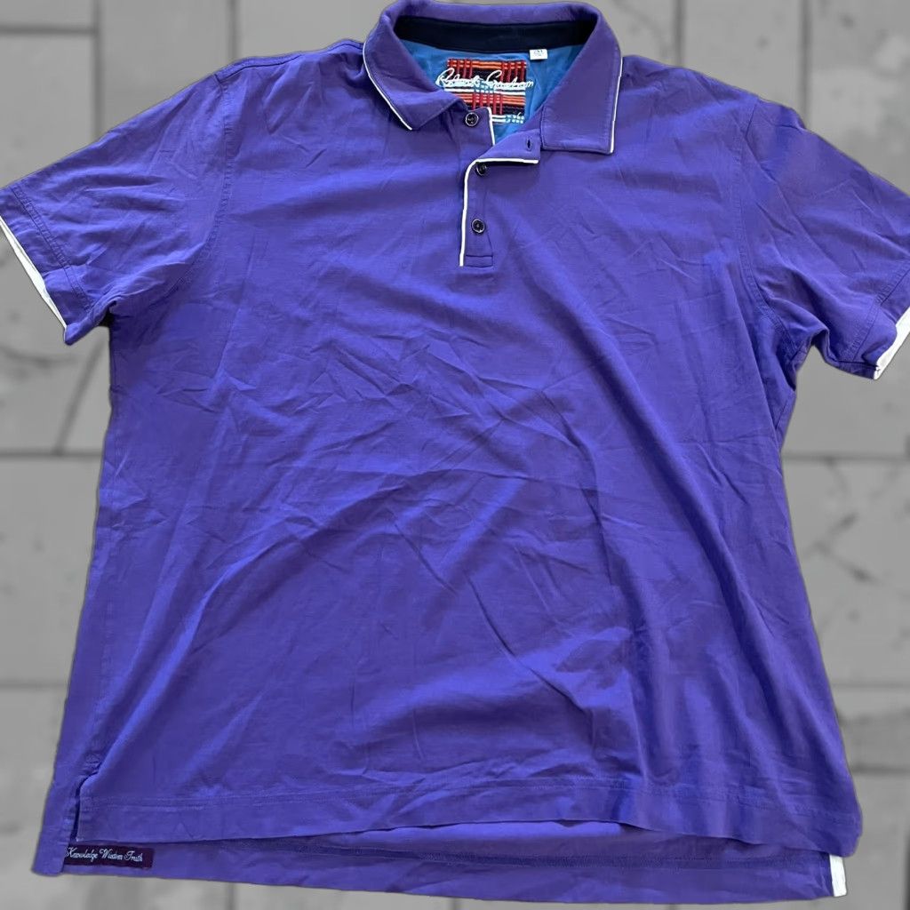 Robert Graham Robert Graham Polo Shirt Mens 2XL Purple Size US XXL / EU 58 / 5 - 1 Thumbnail