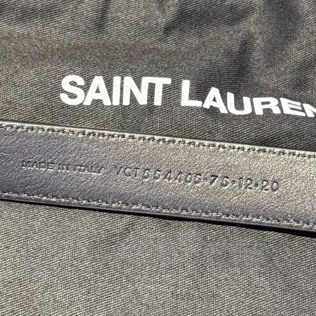 Yves Saint Laurent saint laurent black belt with gold buckle. Size ONE SIZE - 3 Thumbnail