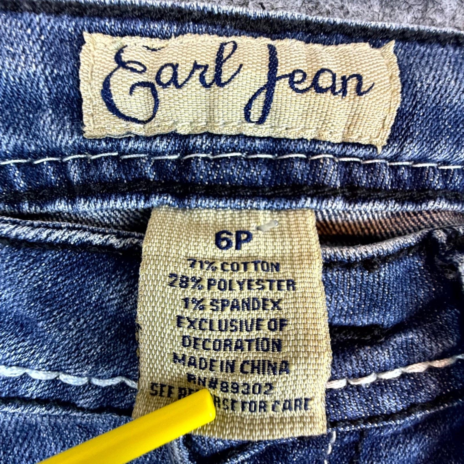 Earl Jeans Earl Jean Jeans Womens 6P Blue Y2K Denim Stretch Embellished Size 30" / US 8 / IT 44 - 4 Thumbnail