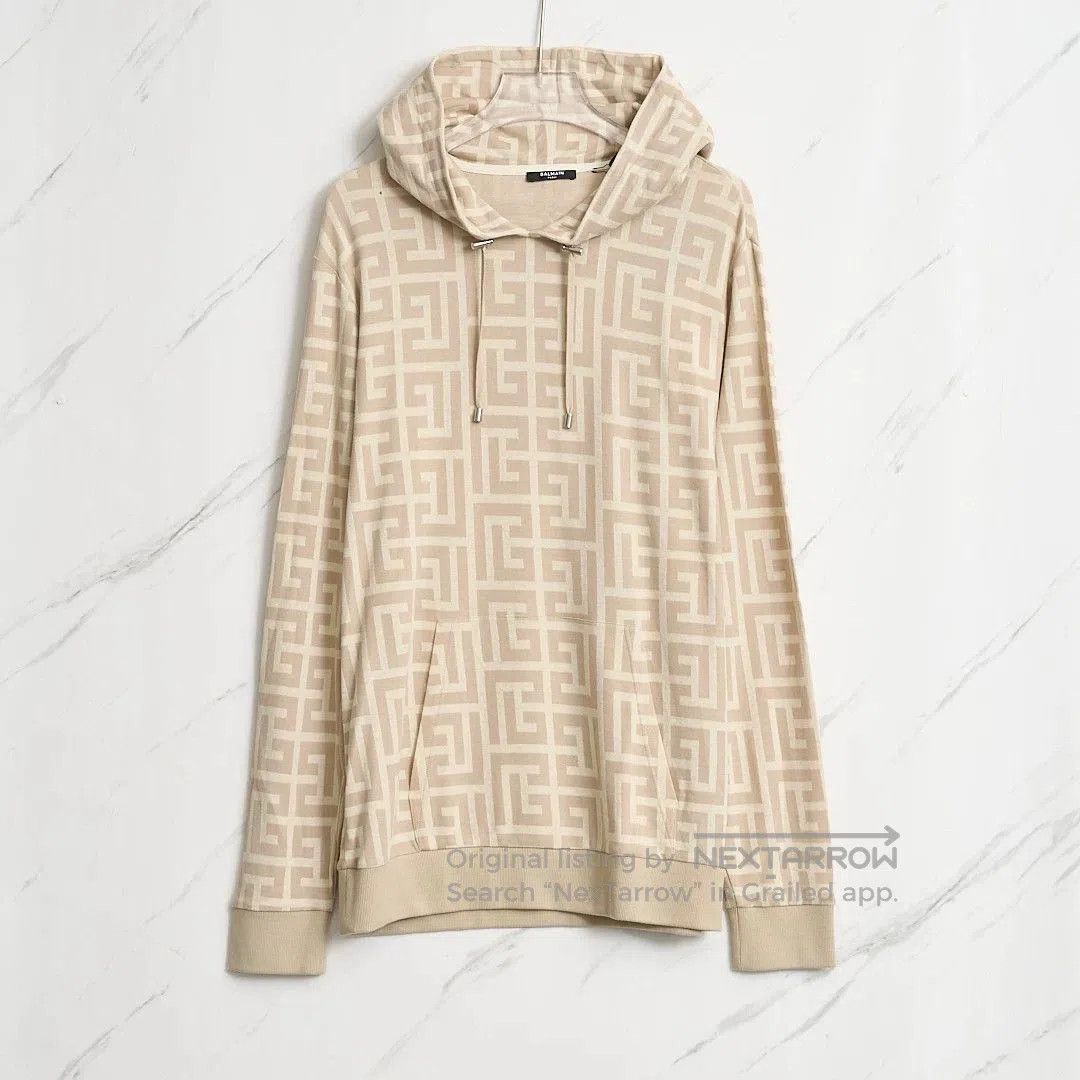 Balmain Balmain Men's Logo All-Over Print Hoodie. Size US M / EU 48-50 / 2 - 1 Thumbnail