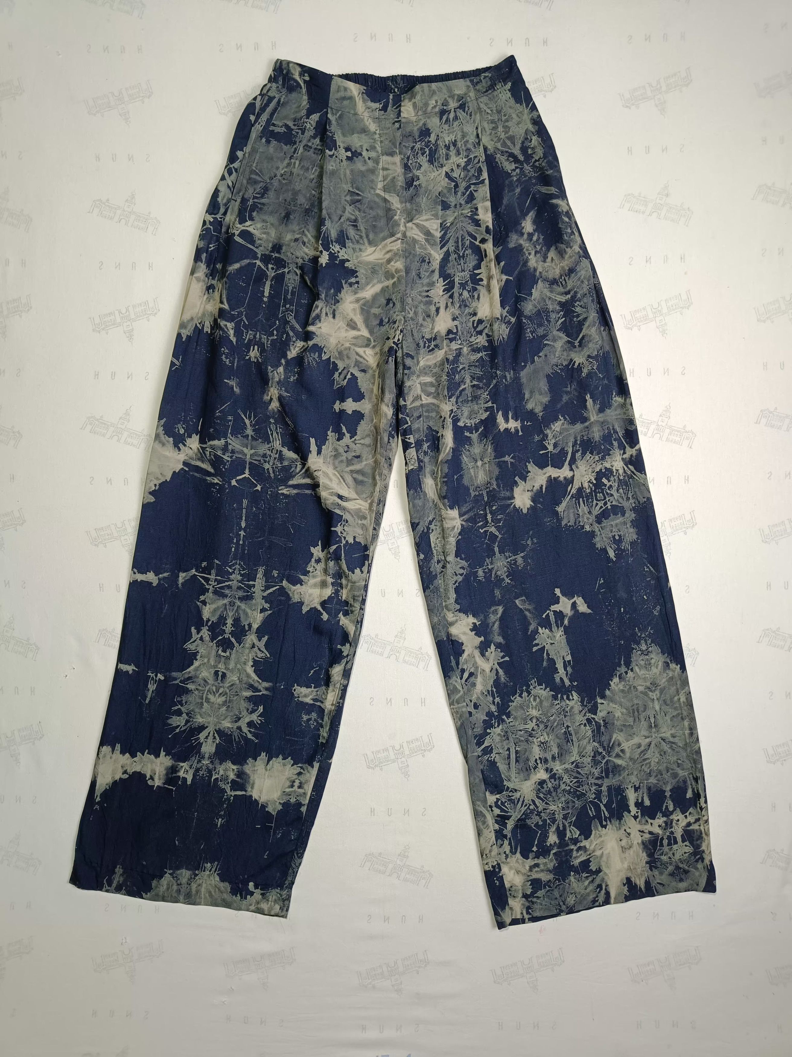Bleach SICK🔥 Studio Table Baggy Bleach Tie-dye Rayon Slacks Size 26" / US 2 / IT 38 - 3 Thumbnail