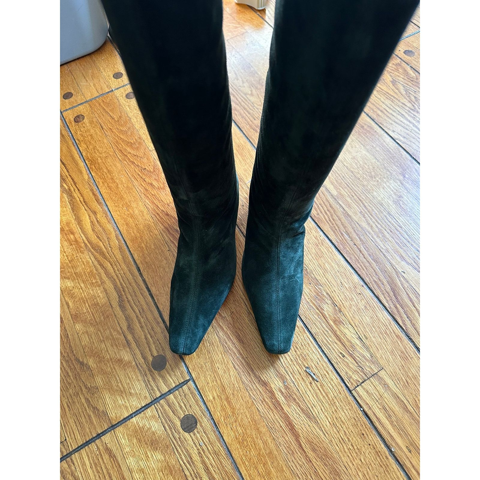 Staud STAUD Wally Suede Knee Boots Dark Green 35½ Size US 5.5 / IT 35.5 - 3 Thumbnail