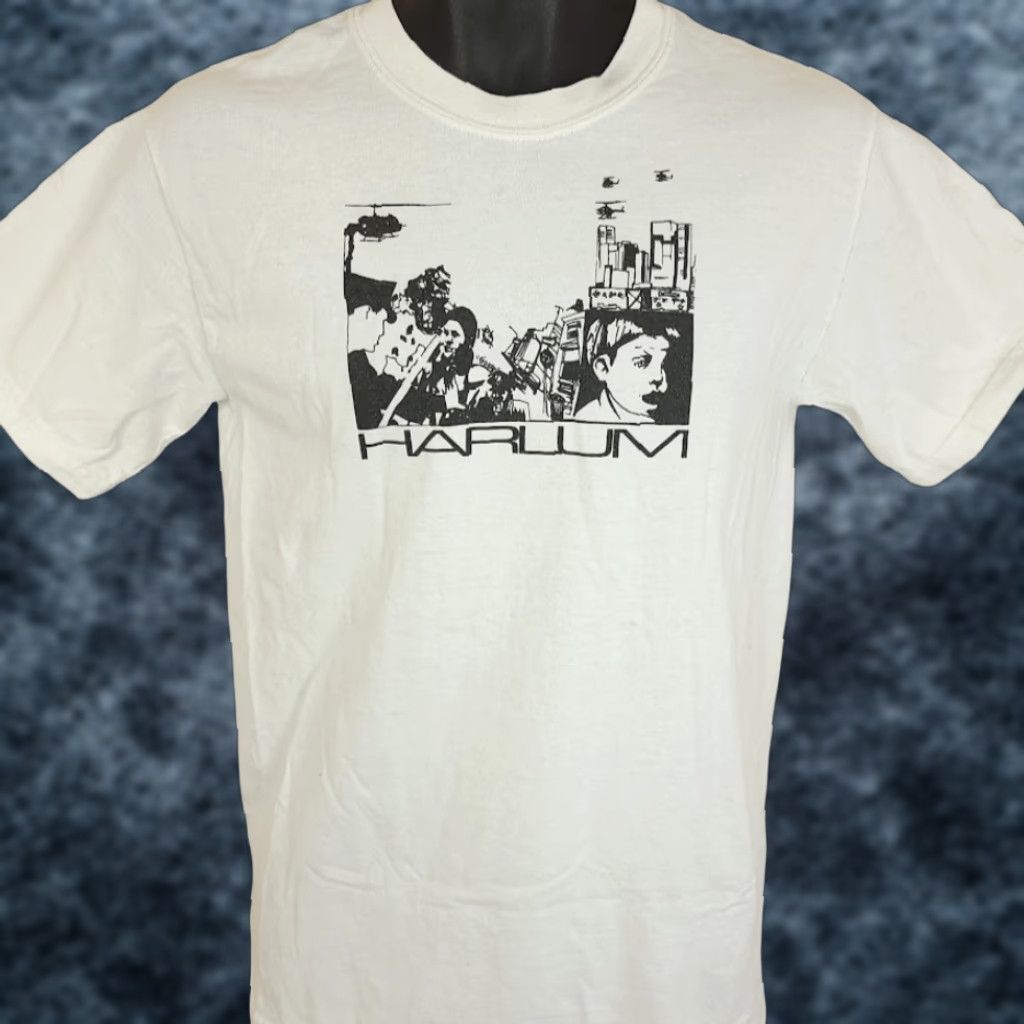 Gildan VINTAGE Harlum T Shirt Mens Size Small 90s Y2K Cops Five Dead Helicopters City Size US S / EU 44-46 / 1 - 1 Thumbnail