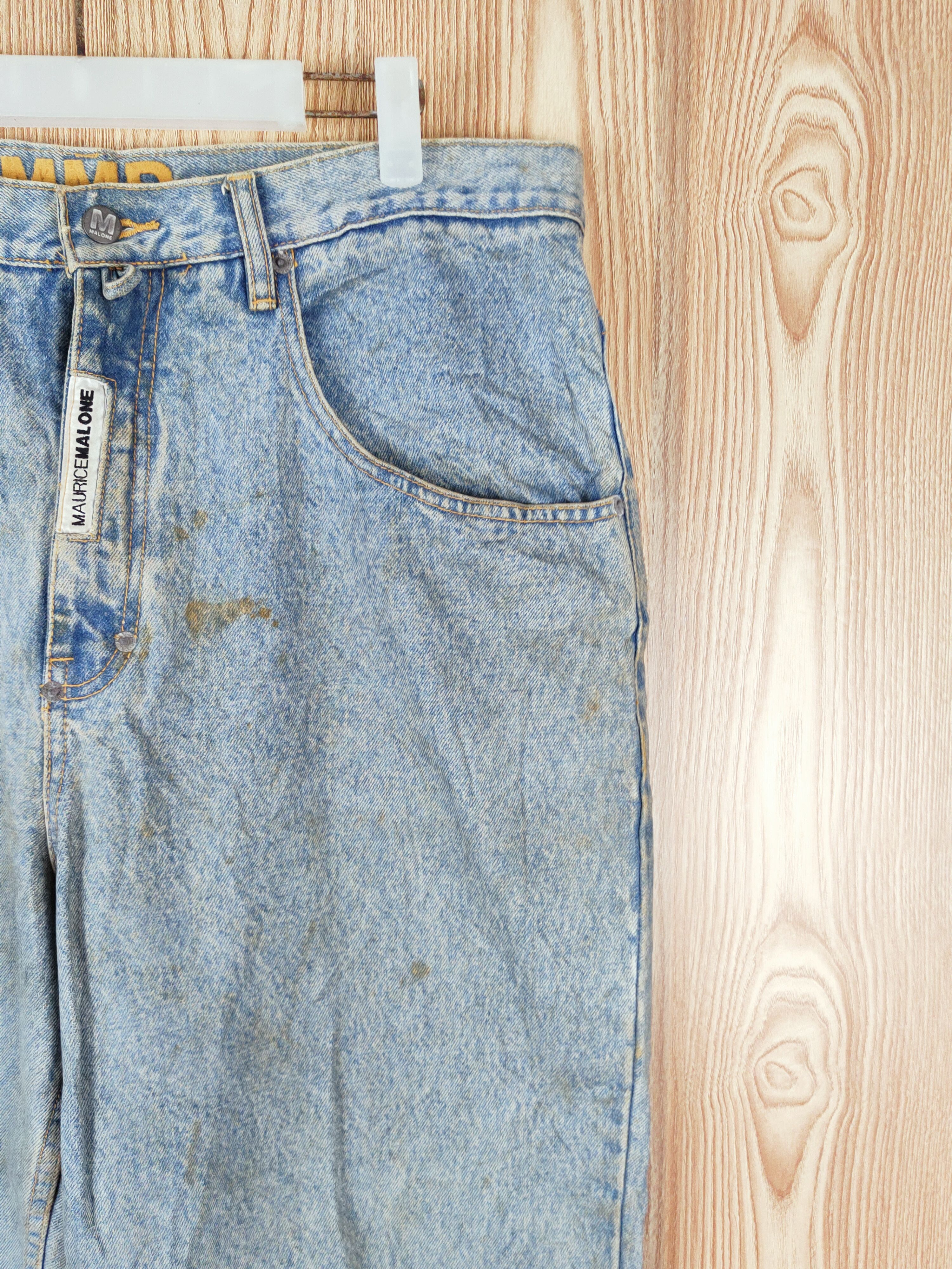 Japanese Brand × Vintage Super Rare Maurice Malone Blue Distressed Ripped Jeans Size US 37 - 6 Thumbnail