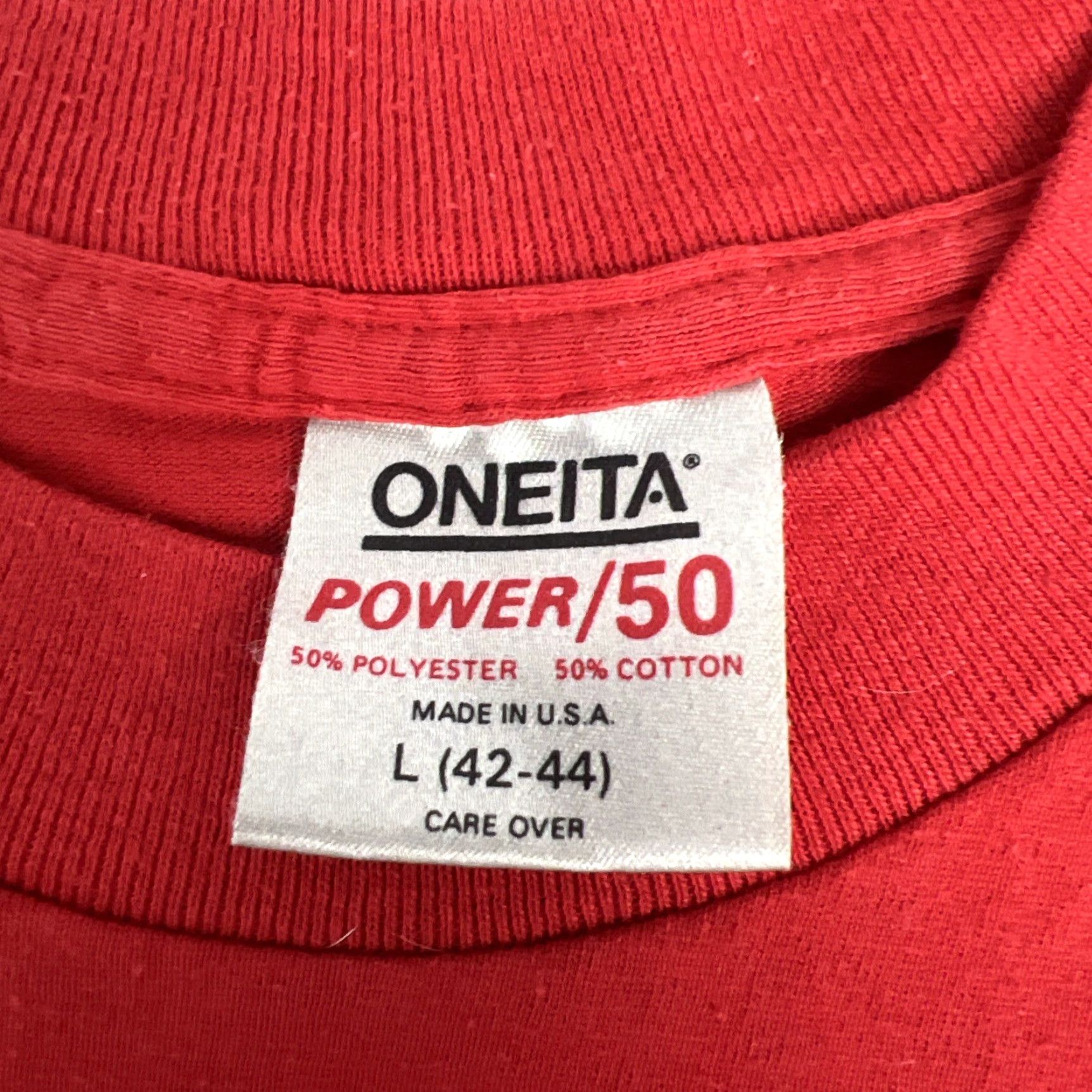 Vintage VINTAGE Oneita USA Red Eight Tiny Ducks Stitch T-Shirt Mens L Size US L / EU 52-54 / 3 - 2 Thumbnail