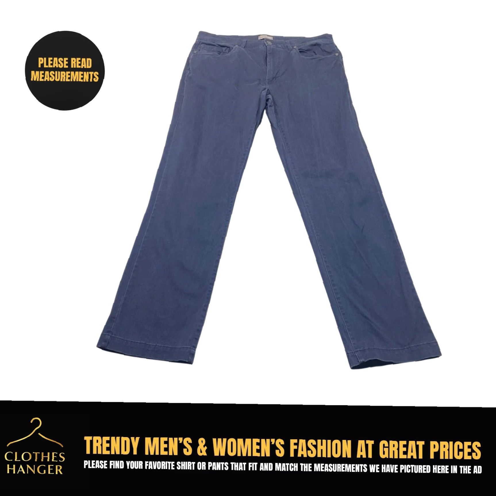 Vintage Hickey Freeman Chino Pants Men’s 34x30 Blue 5 Pocket Cotton Twill Jeans 8509 Size US 34 / EU 50 - 2 Thumbnail