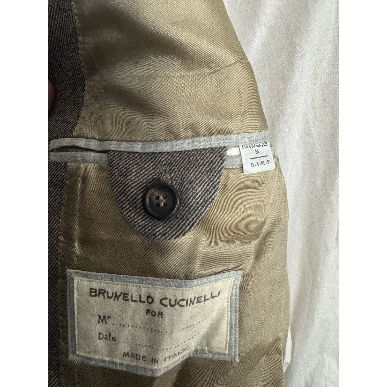 Brunello Cucinelli Brunello Cucinelli Wool Cashmere Silk Taupe Sportcoat 54/44 Size 44R - 7 Thumbnail