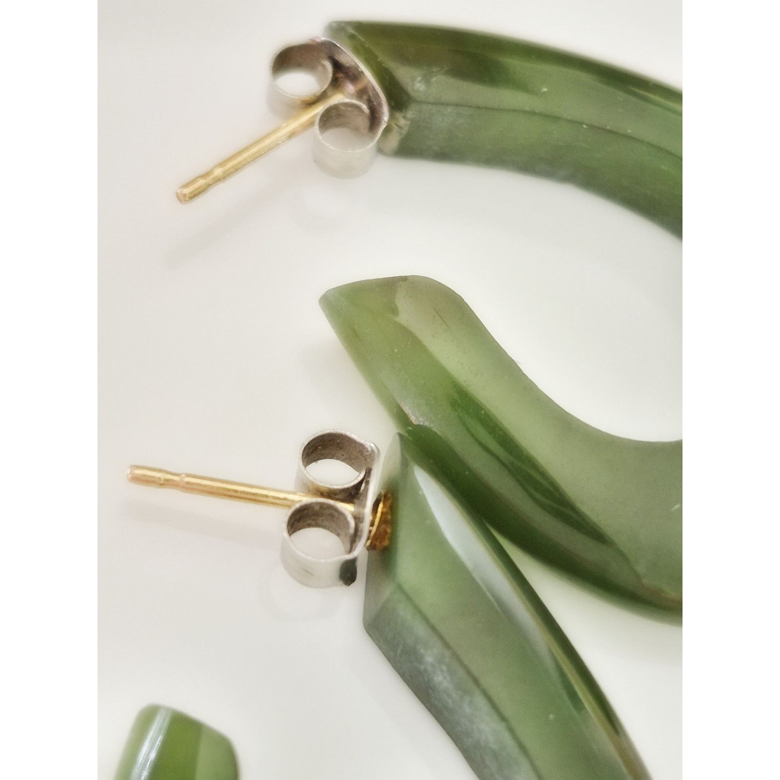 Other Vintage Jade J Hoop Earrings Size ONE SIZE - 4 Thumbnail