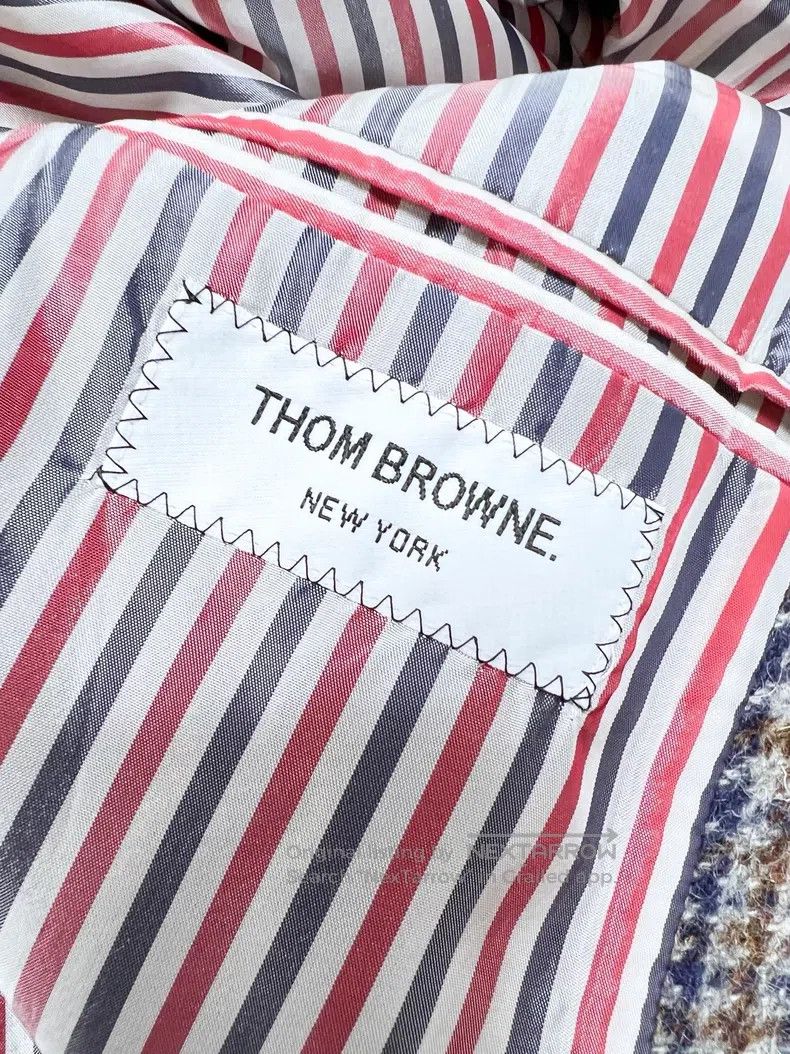 Thom Browne Thom Browne Autumn and Winter Thin Plaid Long Coat with Wh Size S / US 4 / IT 40 - 5 Thumbnail