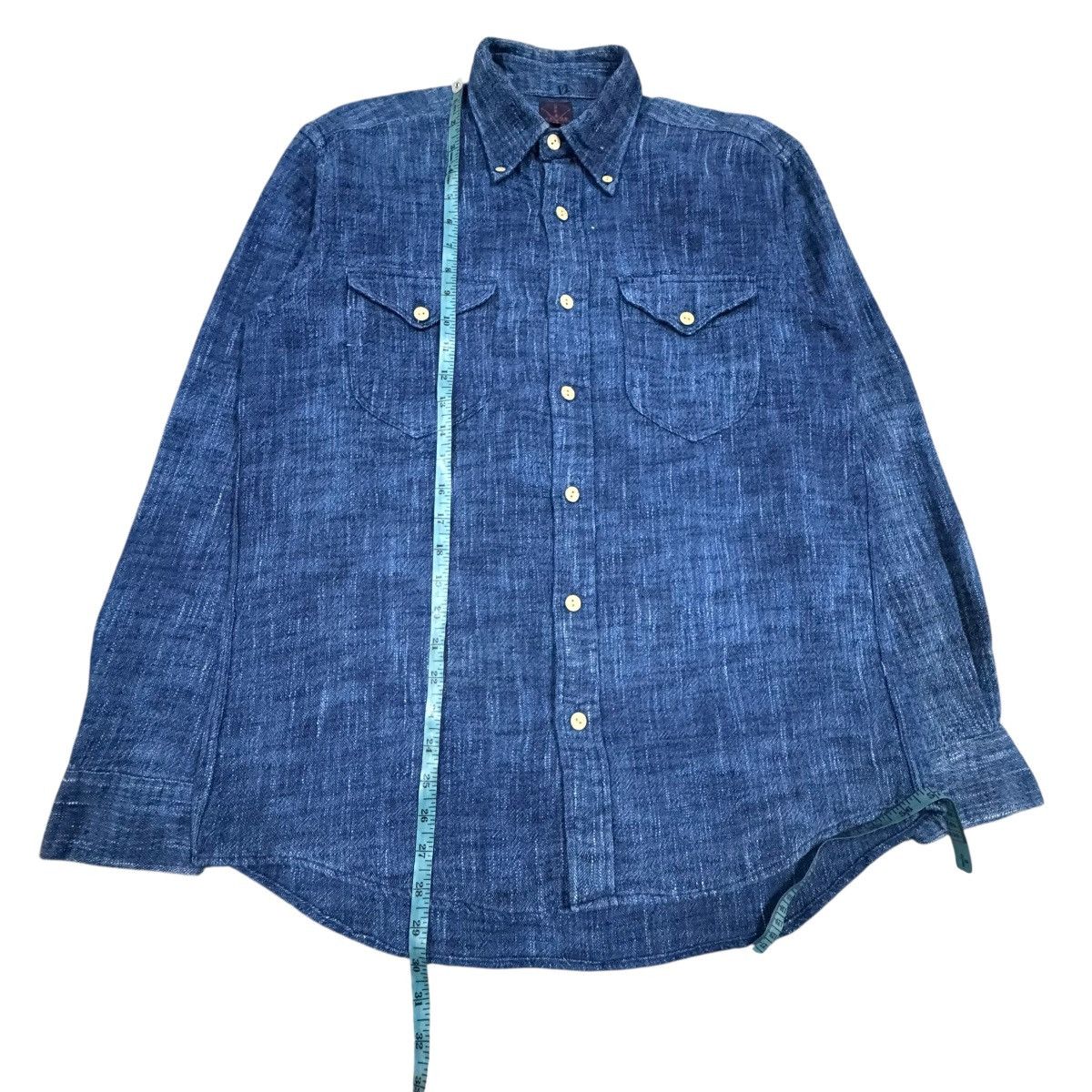 Mister Freedom × Sugar Cane Vtg🔥Japanese Salt & Pepper Patterned Sashiko Chamray Shirt Size US M / EU 48-50 / 2 - 16 Thumbnail