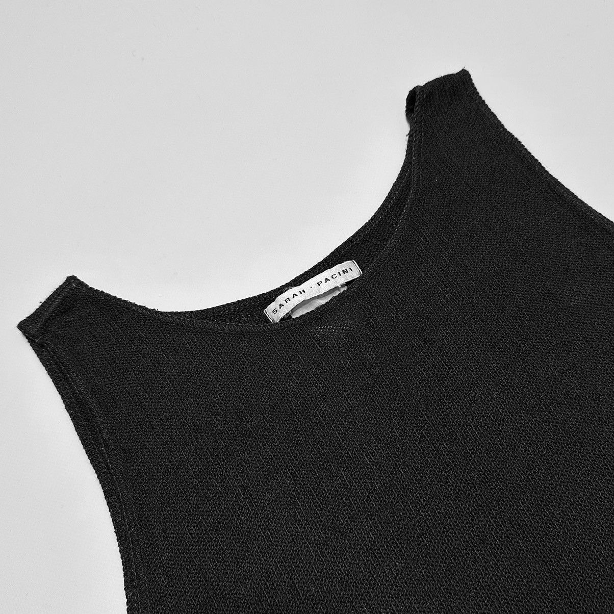 Sarah Pacini Sarah Pacini vintage avant garde textured black dress top Size ONE SIZE - 2 Thumbnail