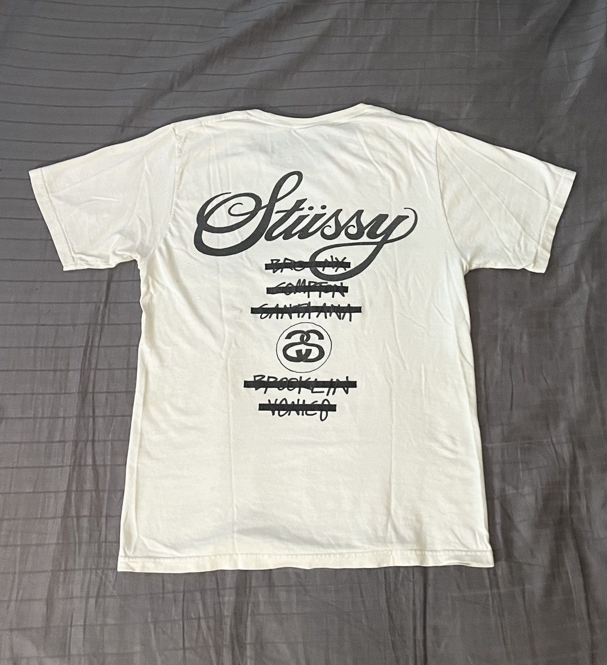 Stussy × Vintage Vintage Stussy Crossed Out World Tour Shirt Size US S / EU 44-46 / 1 - 2 Thumbnail