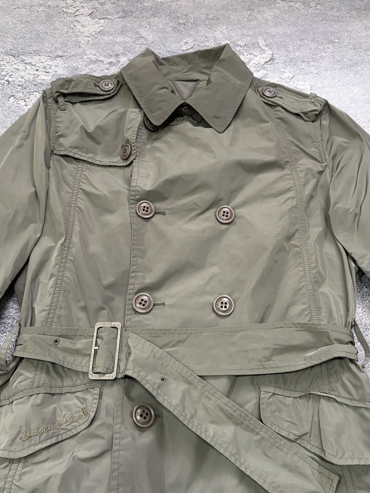 Diesel Diesel Green Double-Breasted Trench Coat M Light Windbreaker Size M / US 6-8 / IT 42-44 - 14 Thumbnail