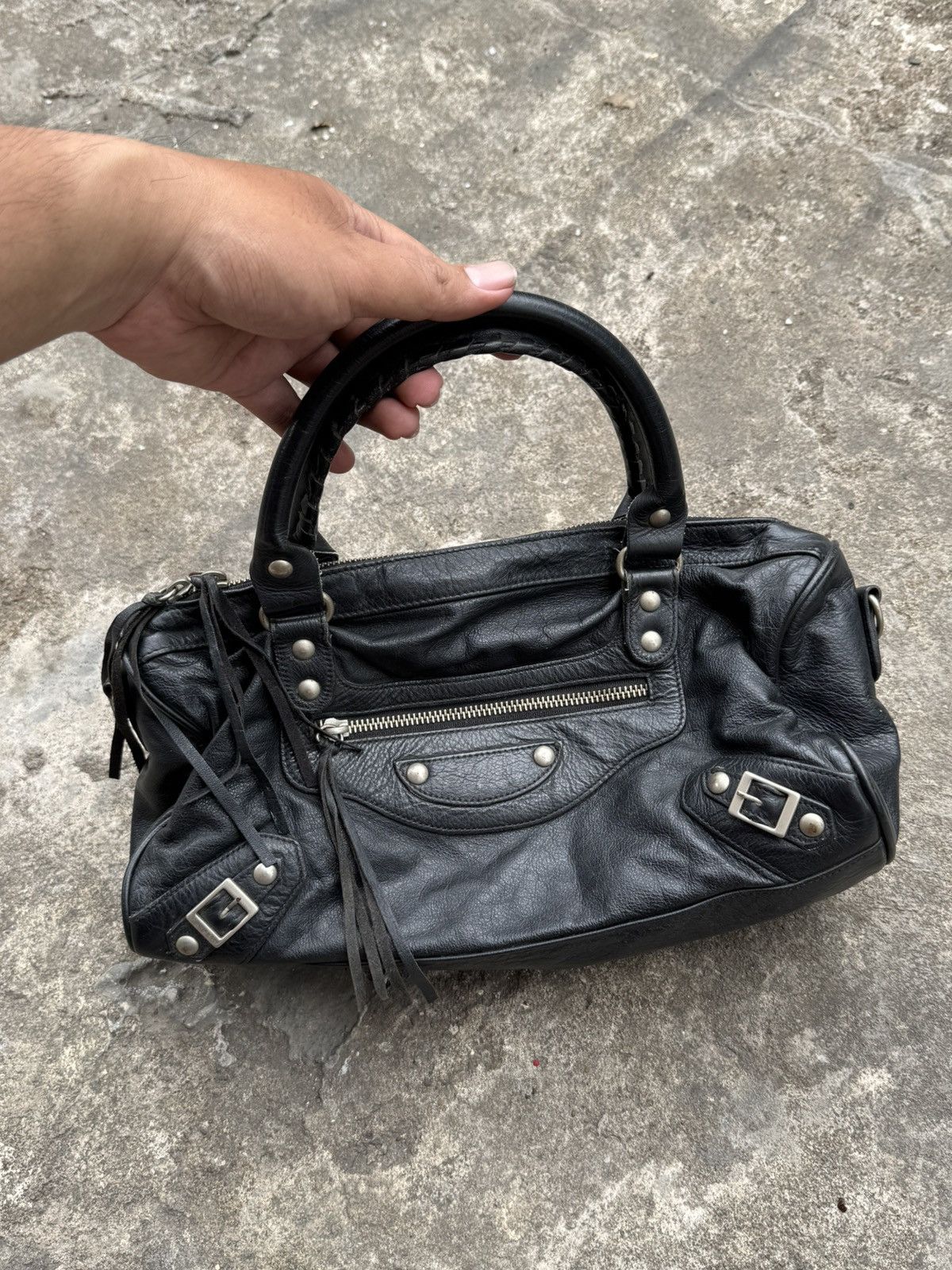 Vintage Black Leather City Bags Styled Size ONE SIZE - 2 Thumbnail