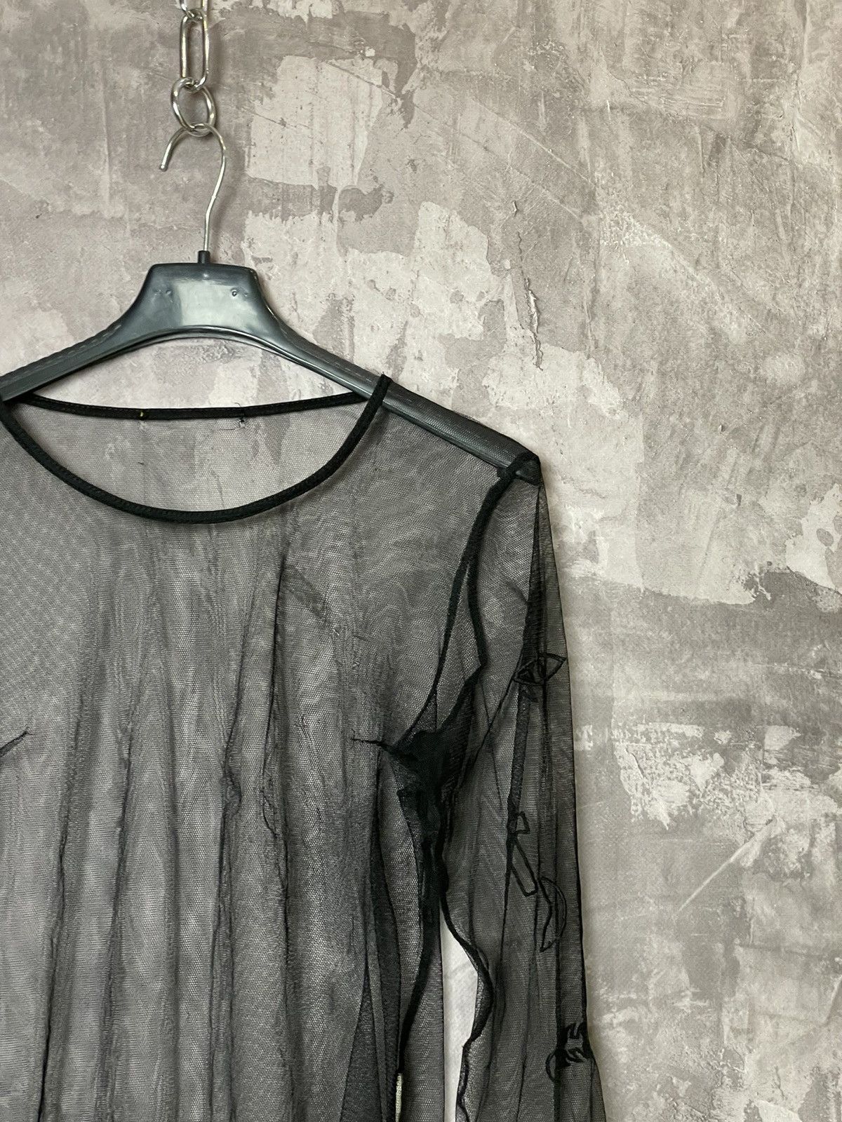 Vintage vintage y2k Fang Tribal Goth Mesh Sheer Long-Sleeve womens m Size ONE SIZE - 4 Thumbnail