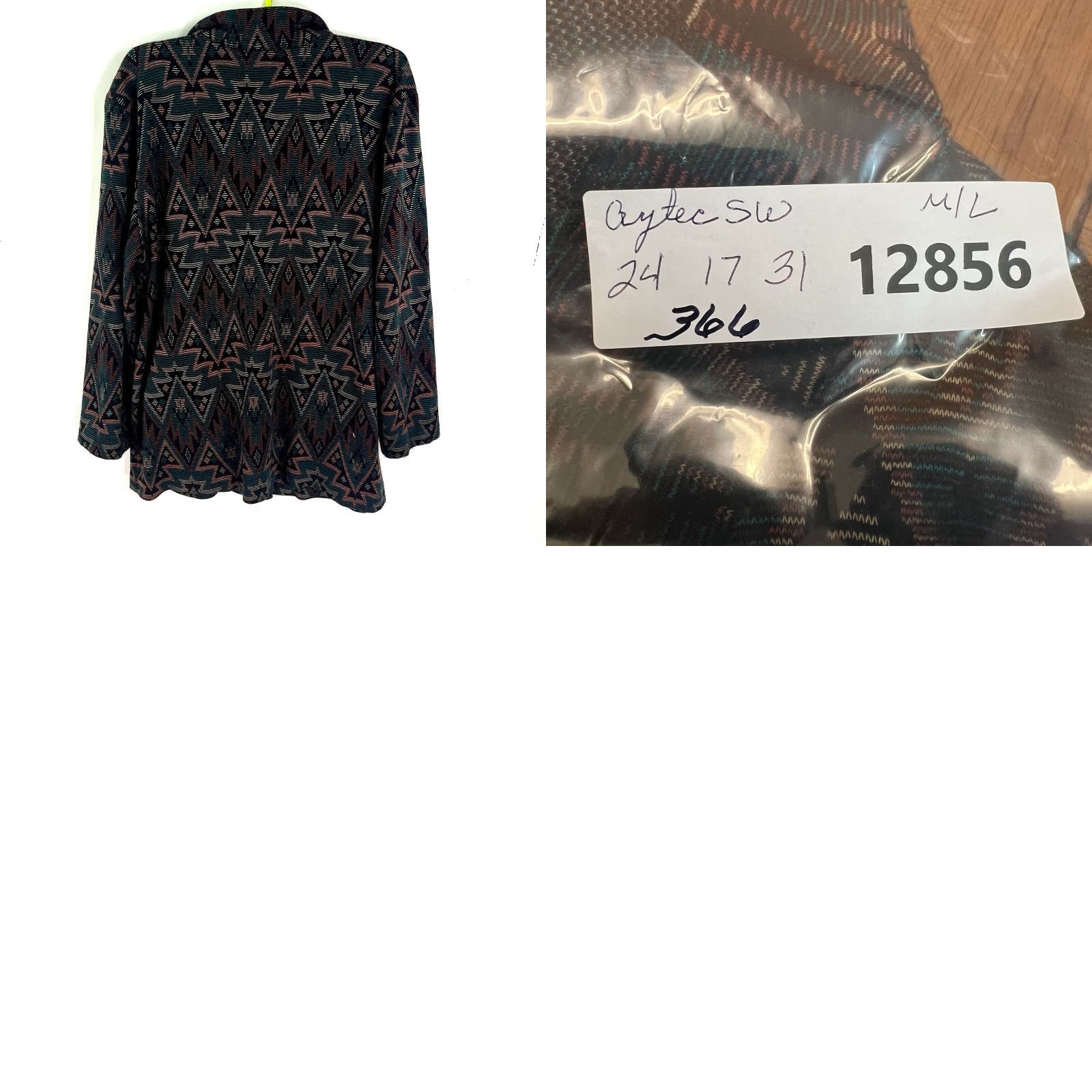 Lucky Brand VINTAGE Lucky Brand Cardigan Sweater Geometric Western Open Knit L Women Brown Included: Button Accents, Western Pattern, Geometric Knit Size L / US 10 / IT 46 - 8 Thumbnail