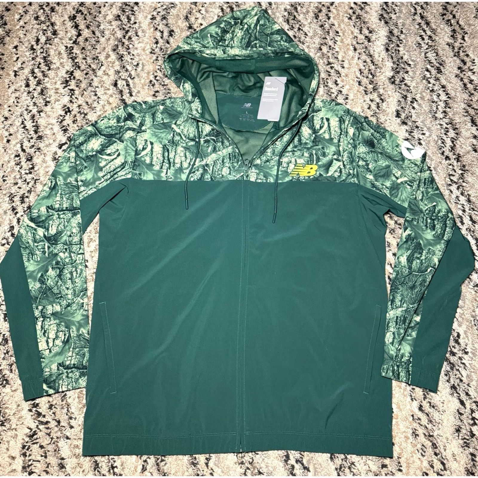 New Balance New Balance Jacket Mens Large Camo Hooded Windbreaker Zip Full Insulated Lined Pockets Size US L / EU 52-54 / 3 - 2 Thumbnail